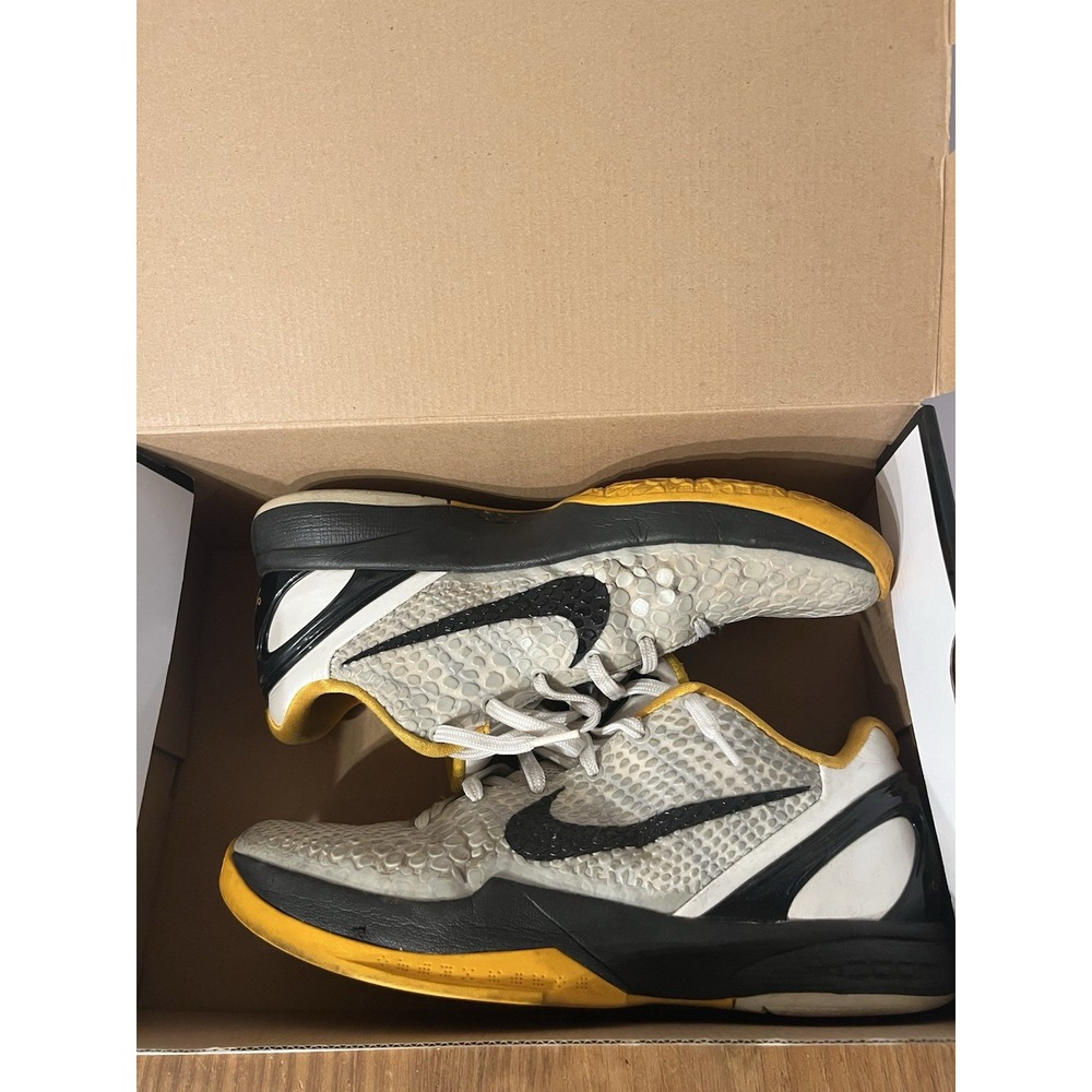 Nike Zoom Kobe VI 6 White Del Sol Steelers 429659-103 Mens Size 9.5 With Box